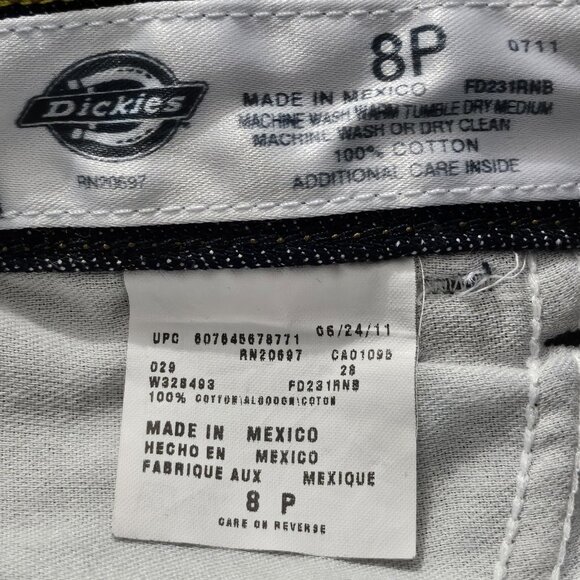 2/$30 Dickies Womens 5 Pocket Relaxed Fit Jeans Size 8P NWT - Picture 5 of 8